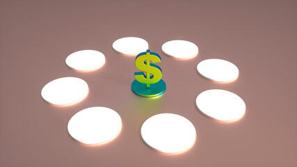 3d dollar icon
