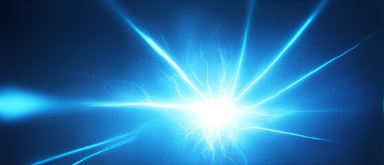 Blue neon beam of lights coming center of an explosion from Generative AI