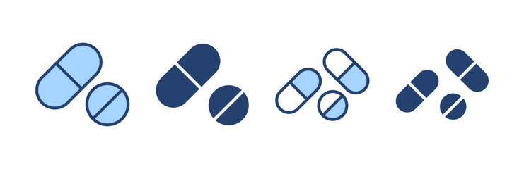 Pills icon vector. capsule icon. Drug sign and symbol