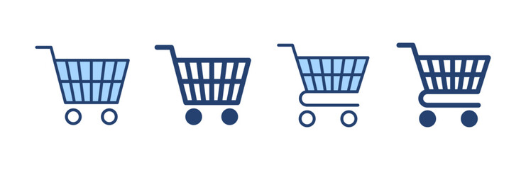 Shopping icon vector. Shopping cart sign and symbol. Trolley icon