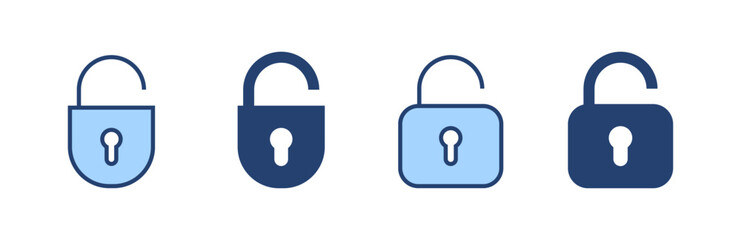 Unlock icon vector. Unlock sign and symbol. unlocked padlock icon