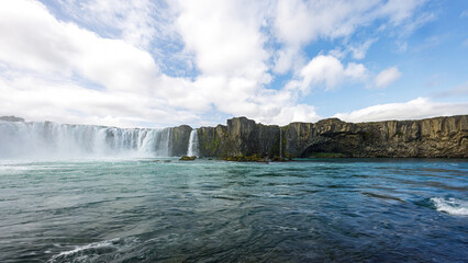 Godafoss Waterfall near Akureyri, Iceland travel and tourism