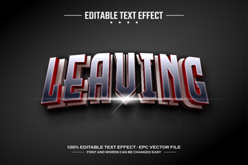 Obraz premium Leaving 3D editable text effect template
