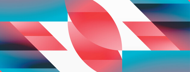Fototapeta premium Assorted geometric shapes unite in a minimalistic abstract backdrop, offering a versatile canvas for contemporary design for digital designs, presentations, website banners, social media posts