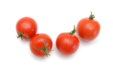 Ripe tomatoes isolated on white background 