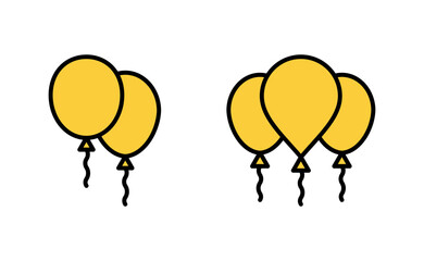 Balloon icon set for web and mobile app. Party balloon sign and symbol