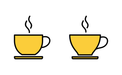 coffee cup icon set for web and mobile app. cup a coffee sign and symbol