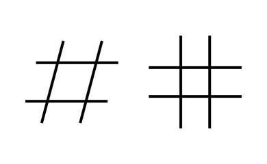 Hashtag icon set for web and mobile app. hashtag sign and symbol