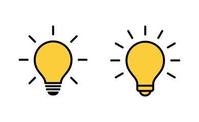 Lamp icon set for web and mobile app. Light bulb sign and symbol. idea symbol.