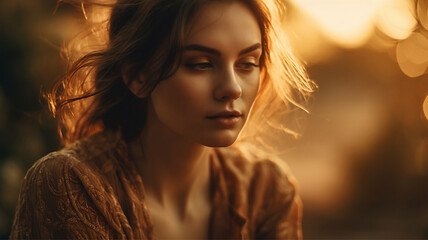 portrait of a woman during golden hour