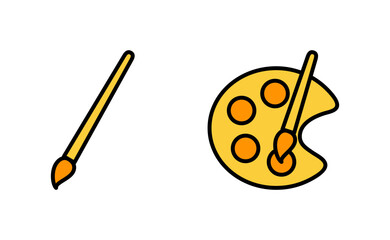 Paint icon set for web and mobile app. paint brush sign and symbol. paint roller icon vector