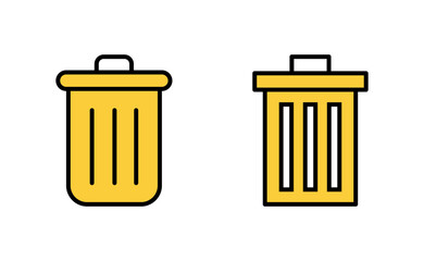 Trash icon set for web and mobile app. trash can icon. delete sign and symbol.