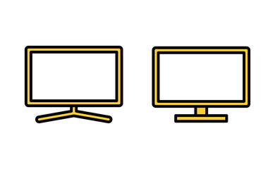 Tv icon set for web and mobile app. television sign and symbol