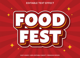 food fest text effect template design with 3d style use for business brand and logo
