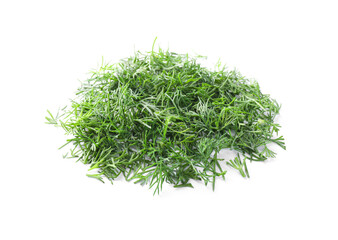 Pile of fresh dill isolated on white