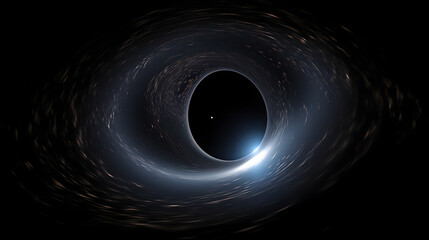 ブラックホール：光さえ逃れられない強力な重力領域 No.023  Black Hole A Region of Space-Time with Gravity So Strong That Not Even Light Can Escape Generative AI - obrazy, fototapety, plakaty
