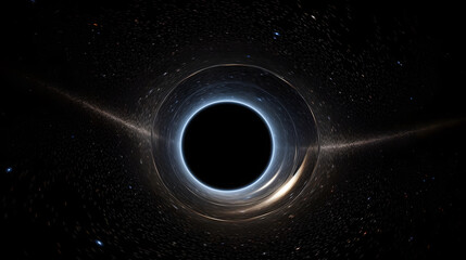ブラックホール：光さえ逃れられない強力な重力領域 No.001  Black Hole A Region of Space-Time with Gravity So Strong That Not Even Light Can Escape Generative AI - obrazy, fototapety, plakaty