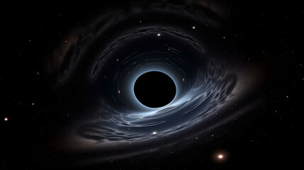 ブラックホール：光さえ逃れられない強力な重力領域 No.007  Black Hole A Region of Space-Time with Gravity So Strong That Not Even Light Can Escape Generative AI - obrazy, fototapety, plakaty