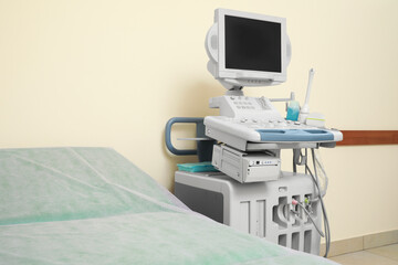 Ultrasound machine and examination table in hospital