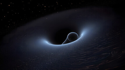 ブラックホール：光さえ逃れられない強力な重力領域 No.008  Black Hole A Region of Space-Time with Gravity So Strong That Not Even Light Can Escape Generative AI - obrazy, fototapety, plakaty