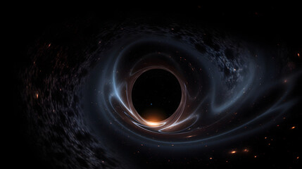 ブラックホール：光さえ逃れられない強力な重力領域 No.012  Black Hole A Region of Space-Time with Gravity So Strong That Not Even Light Can Escape Generative AI - obrazy, fototapety, plakaty