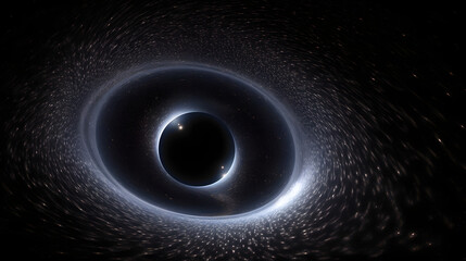 ブラックホール：光さえ逃れられない強力な重力領域 No.013  Black Hole A Region of Space-Time with Gravity So Strong That Not Even Light Can Escape Generative AI - obrazy, fototapety, plakaty