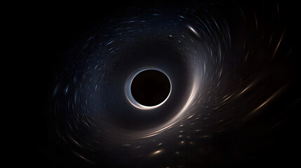 ブラックホール：光さえ逃れられない強力な重力領域 No.010  Black Hole A Region of Space-Time with Gravity So Strong That Not Even Light Can Escape Generative AI - obrazy, fototapety, plakaty