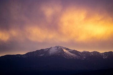 sunset in the mountains