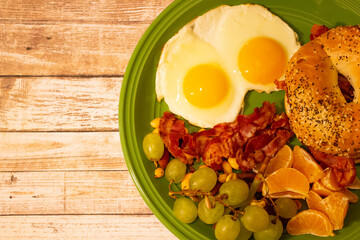 fried eggs with bacon