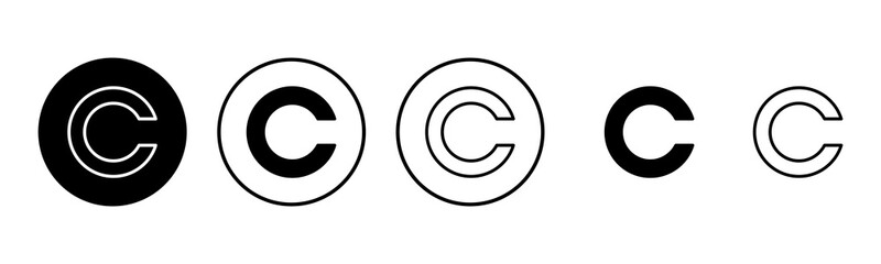 Copyright icon set illustration. copyright sign and symbol