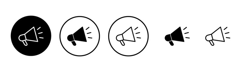 Megaphone icon set illustration. Loudspeaker sign and symbol