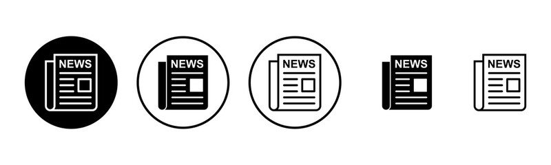 Newspaper icon set illustration. news paper sign and symbolign