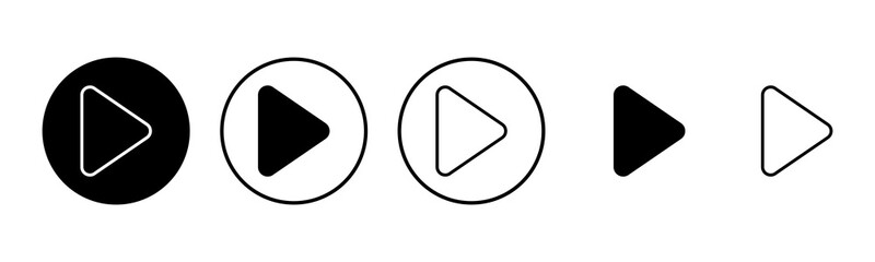 Play Icon set illustration. Play button sign and symbol