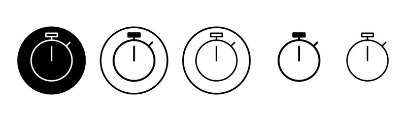 stopwatch icon set illustration. Timer sign and symbol. Countdown icon. Period of time