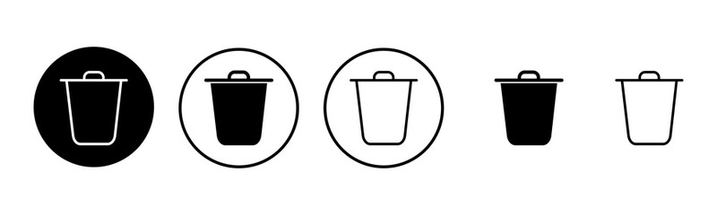 Trash icon set illustration. trash can icon. delete sign and symbol.