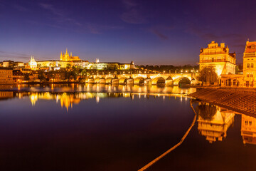 Evening view of Prague, Czech Republic
