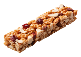 Granola Protein Bar Isolated on Transparent Background
