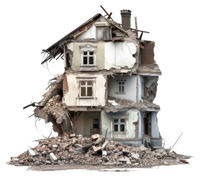 recommend clip art: Destroyed or Demolished House Isolated on Transparent Background
                    