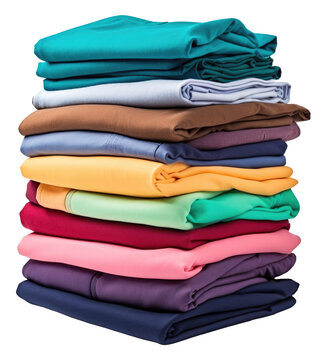 Stack of Arranged Clothes Isolated on Transparent Background

