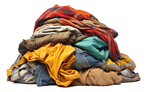 Pile of Dirty Clothes Isolated on Transparent Background
