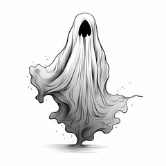 Hand-Drawn Ghosts Halloween Illustration