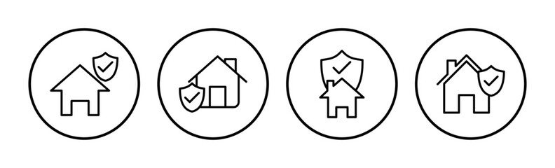 Obraz premium Home insurance icon vector. home shield protect logo
