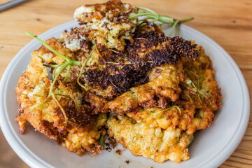 Meal of fried elderberry flowers