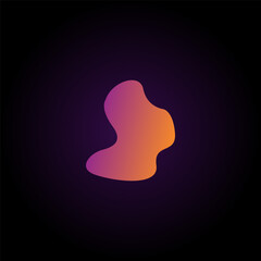 a purple and orange logo on a black background