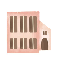 Watercolor cute house illustration