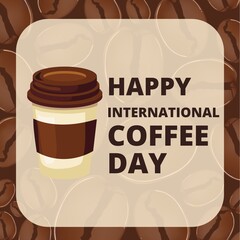 Premium Vector | International coffee day illustration vector