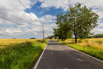 Fototapeta na wymiar Rural road near Duba, Czech Republic