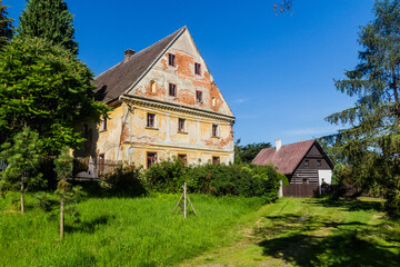 Fototapeta na wymiar Houses in Drazejov village, Czech Republic