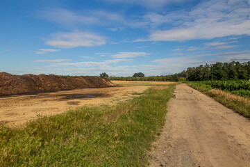 Pile of manure in fields in the Czech Republic