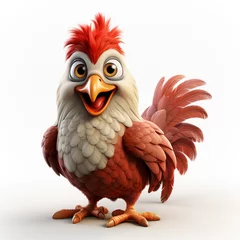 Foto auf Alu-Dibond 3d cartoon cute rooster © avivmuzi